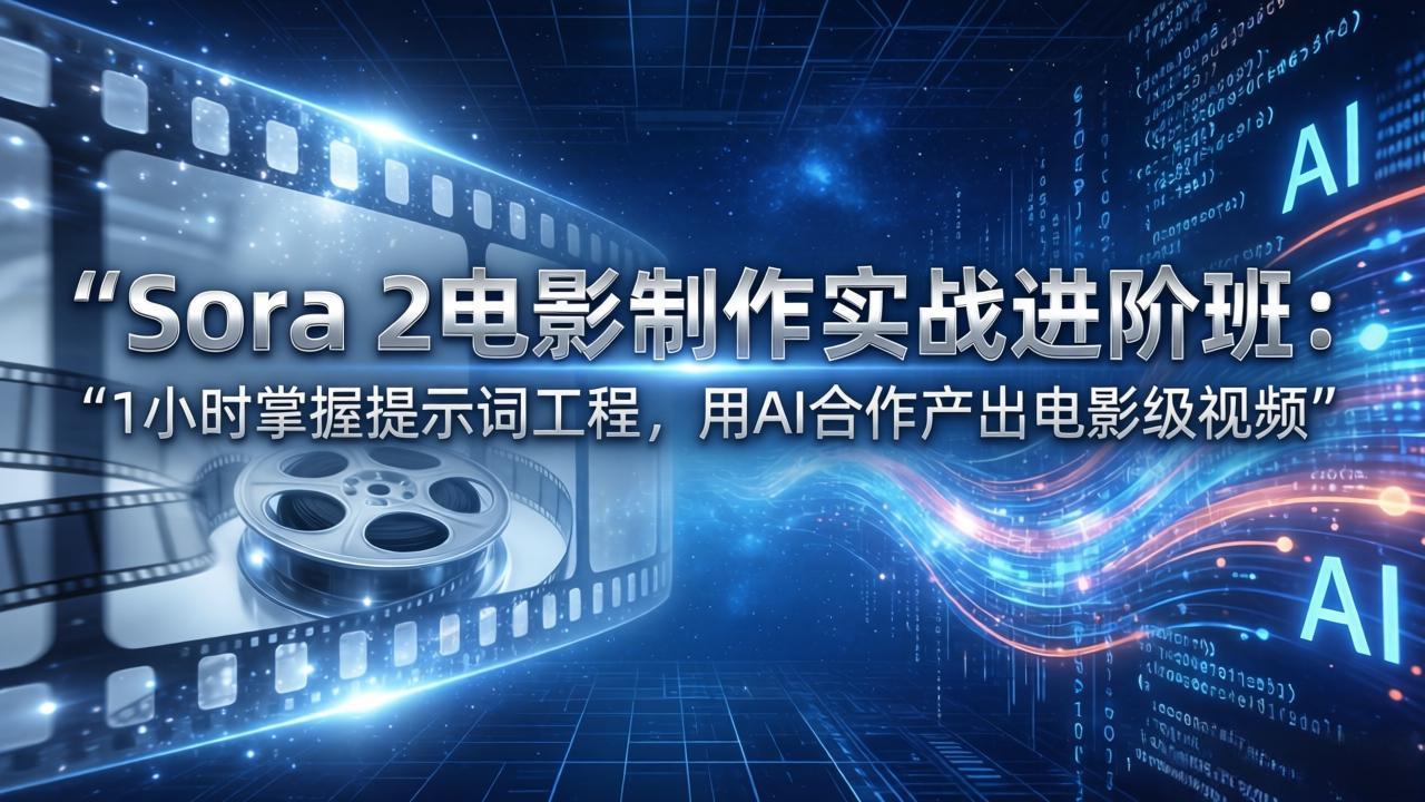 Sora 2电影制作实战进阶班：1小时掌握提示词工程，用AI合作产出电影级视频-保成圈-山云人力,分享创业咨询_最新网络项目资源