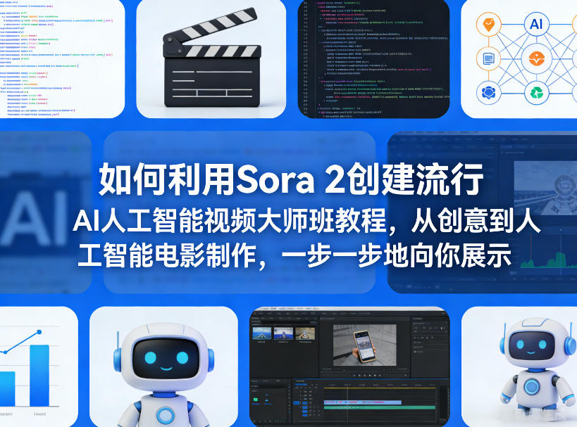 如何利用Sora 2创建流行AI人工智能视频大师班教程，从创意到人工智能电影制作，一步一步地向你展示-保成圈-山云人力,分享创业咨询_最新网络项目资源