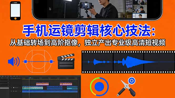 手机运镜 剪辑核心技法：从基础转场到高阶抠像，独立产出专业级高清短视频-保成圈-山云人力,分享创业咨询_最新网络项目资源