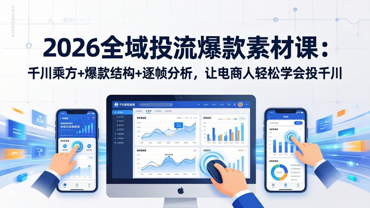 2026全域投流爆款素材课：千川乘方+爆款结构+逐帧分析，让电商人轻松学会投千川-保成圈-山云人力,分享创业咨询_最新网络项目资源