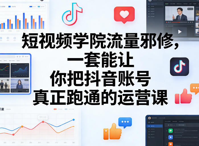 短视频学院流量邪修，一套能让你把抖音账号真正跑通的运营课-保成圈-山云人力,分享创业咨询_最新网络项目资源