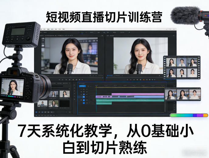 短视频直播切片训练营，7天系统化教学，从0基础小白到切片熟练-保成圈-山云人力,分享创业咨询_最新网络项目资源