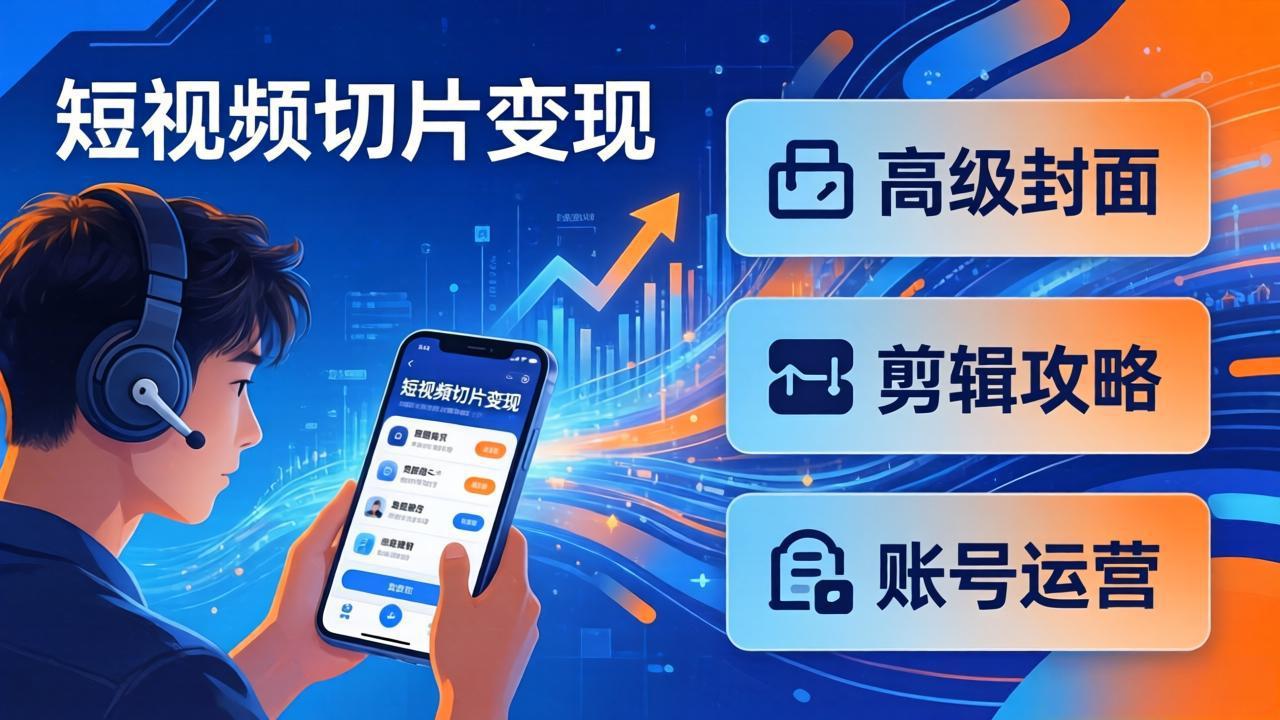短视频切片变现速成班2.0：高级封面+剪辑攻略+账号运营，0基础小白快速入局副业-保成圈-山云人力,分享创业咨询_最新网络项目资源