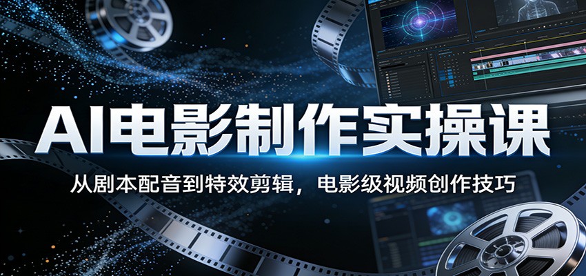 AI电影制作实操课：从剧本配音到特效剪辑，电影级视频创作技巧-保成圈-山云人力,分享创业咨询_最新网络项目资源