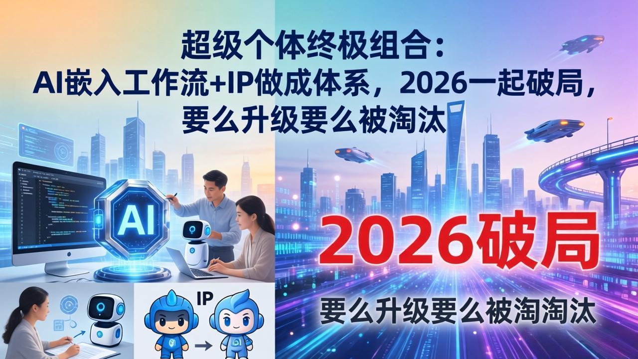 超级个体终极组合：AI嵌入工作流+IP做成体系，2026一起破局，要么升级要么被淘汰-保成圈-山云人力,分享创业咨询_最新网络项目资源
