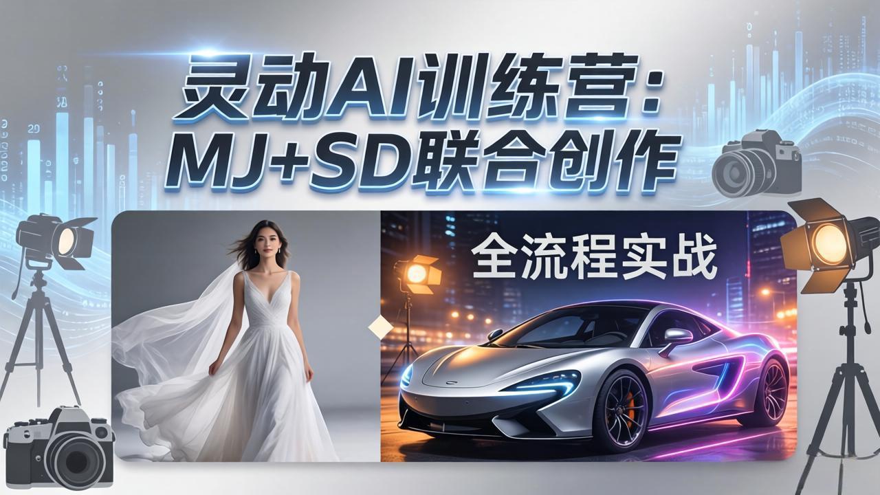 灵动AI训练营-3.0课程：MJ+SD联合创作，从婚纱大片到汽车广告，摄影后期全流程实战-保成圈-山云人力,分享创业咨询_最新网络项目资源