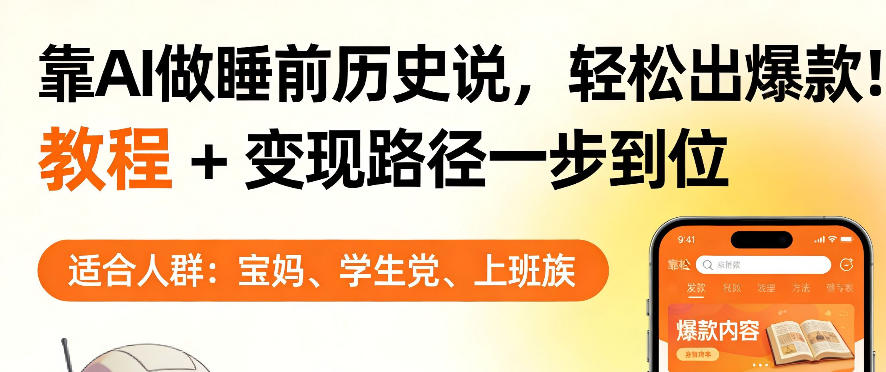 靠AI做睡前历史解说，轻松出爆款！教程+变现路径一步到位，单个视频收益1K+【揭秘】-保成圈-山云人力,分享创业咨询_最新网络项目资源