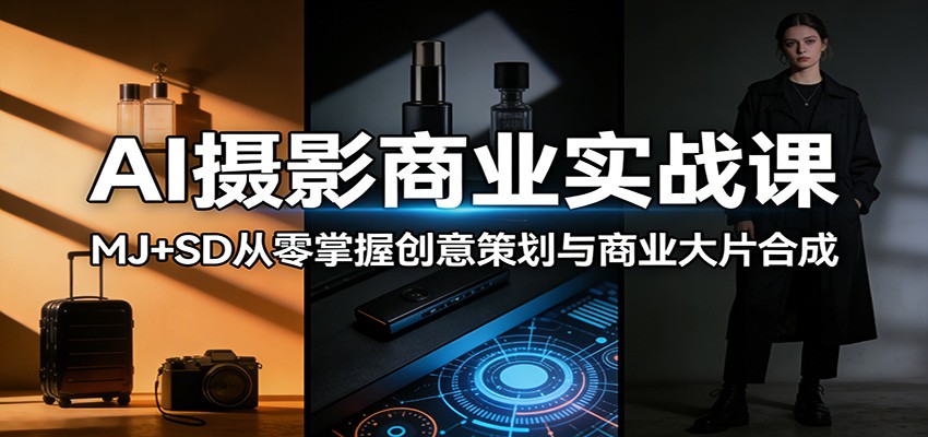 AI摄影商业实战课：MJ+SD从零掌握创意策划与商业大片合成-保成圈-山云人力,分享创业咨询_最新网络项目资源