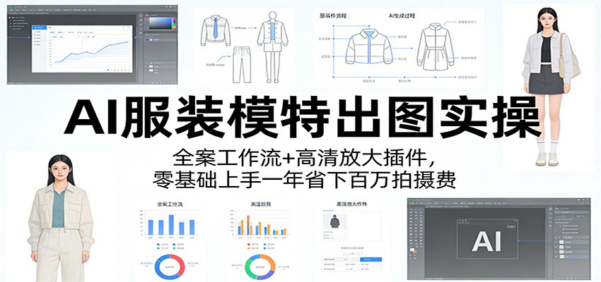 AI服装模特出图实操：全案工作流+ 高清放大插件，零基础上手一年省下百万拍摄费-保成圈-山云人力,分享创业咨询_最新网络项目资源