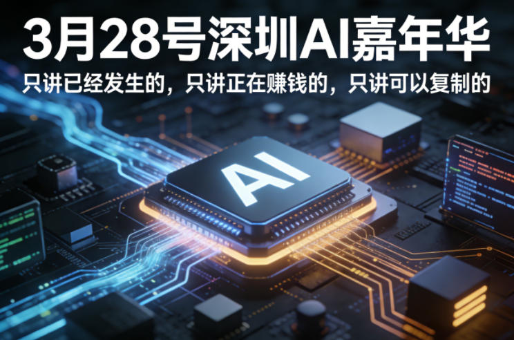 3月28号深圳AI嘉年华，只讲已经发生的，只讲正在賺钱的，只讲可以复制的-保成圈-山云人力,分享创业咨询_最新网络项目资源