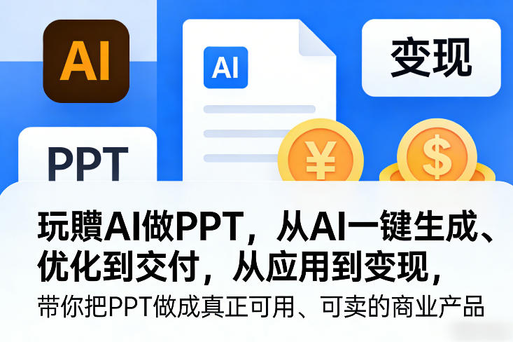 玩賺AI做PPT，从AI一键生成、优化到交付，从应用到变现，带你把PPT做成真正可用、可卖的商业产品(更新0401)-保成圈-山云人力,分享创业咨询_最新网络项目资源