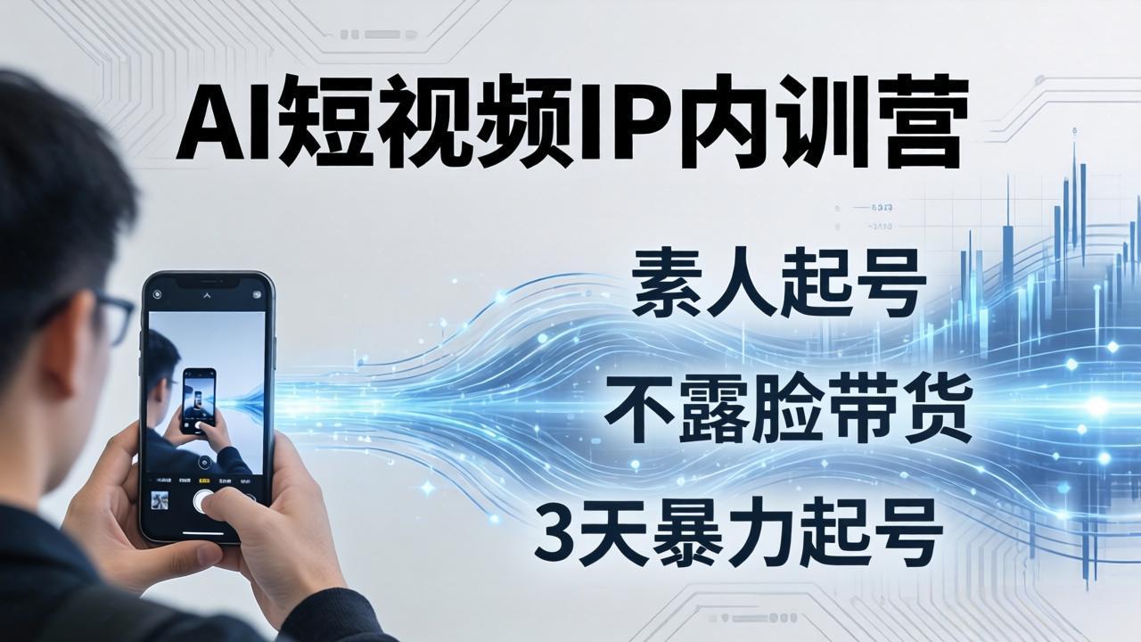 2026AI短视频IP内训营：从素人起号到不露脸带货，3天暴力起号全流程拆解-保成圈-山云人力,分享创业咨询_最新网络项目资源