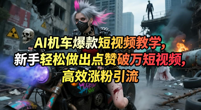 AI机车爆款短视频教学，新手轻松做出点赞破万短视频，高效涨粉引流-保成圈-山云人力,分享创业咨询_最新网络项目资源