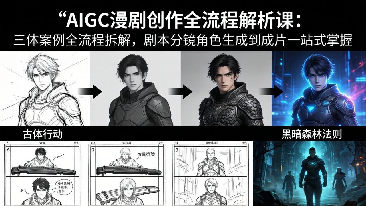 AIGC漫剧创作全流程解析课：三体案例全流程拆解，剧本分镜角色生成到成片一站式掌握-保成圈-山云人力,分享创业咨询_最新网络项目资源
