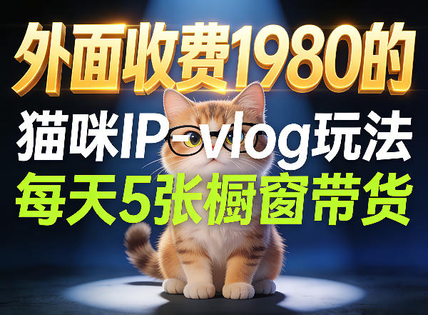 宠物赛道猫咪IP-vlog玩法，26条视频涨粉29W，每天5张橱窗带货拆解-保成圈-山云人力,分享创业咨询_最新网络项目资源