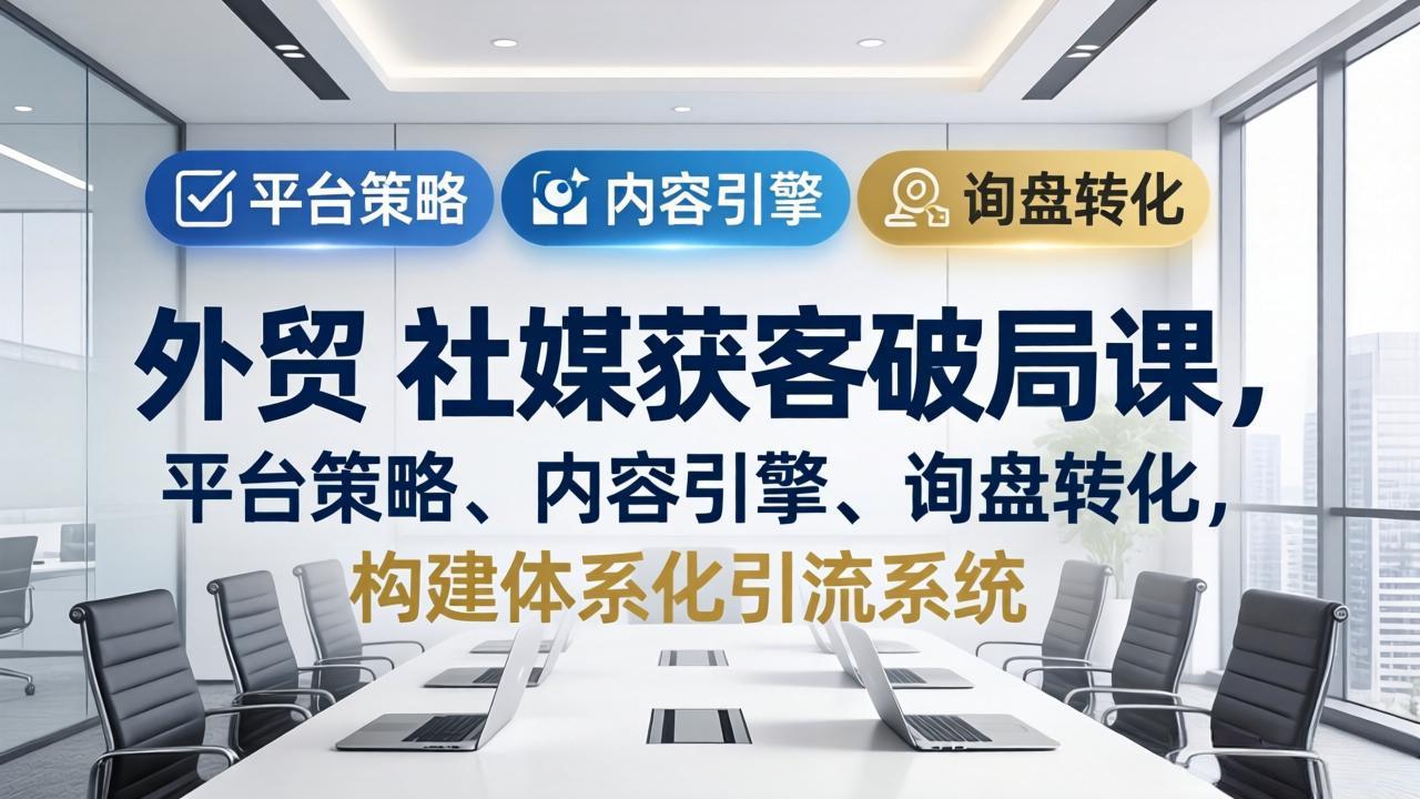 外贸 社媒获客破局课，平台策略、内容引擎、询盘转化，构建体系化引流系统(更新26年3月-保成圈-山云人力,分享创业咨询_最新网络项目资源