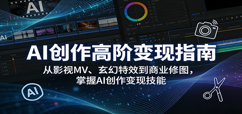 AI创作高阶变现指南：从影视MV、玄幻特效到商业修图，掌握AI创作变现技能-保成圈-山云人力,分享创业咨询_最新网络项目资源