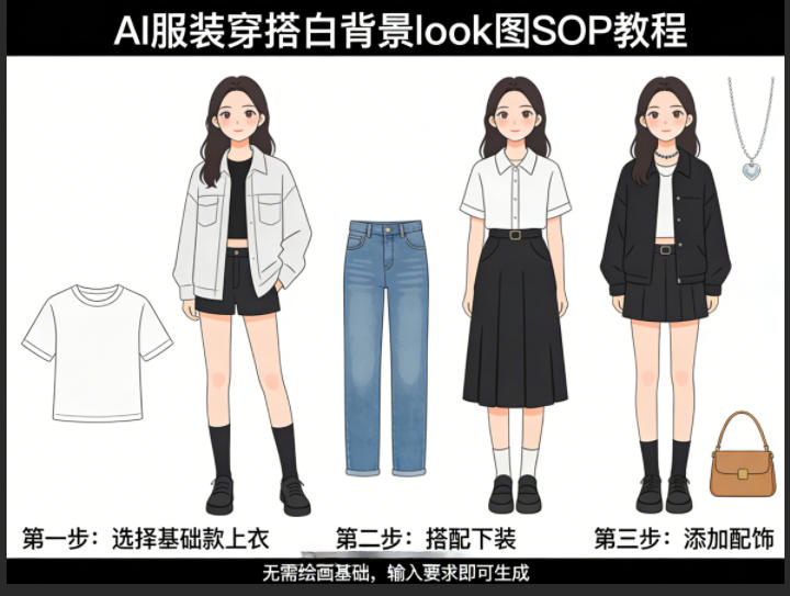 AI服装穿搭白背景look图SOP教程，不用会画画，提几句具体要求，AI就能还你一个奇迹-保成圈-山云人力,分享创业咨询_最新网络项目资源