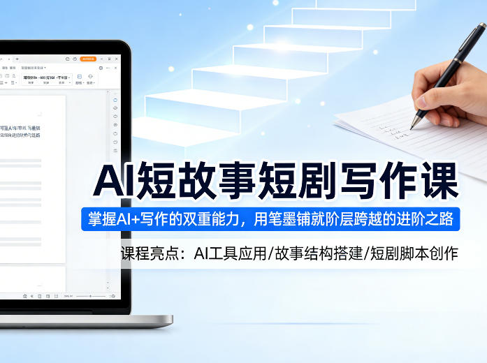 AI短故事短剧写作课，掌握AI+写作的双重能力，用笔墨铺就阶层跨越的进阶之路-保成圈-山云人力,分享创业咨询_最新网络项目资源