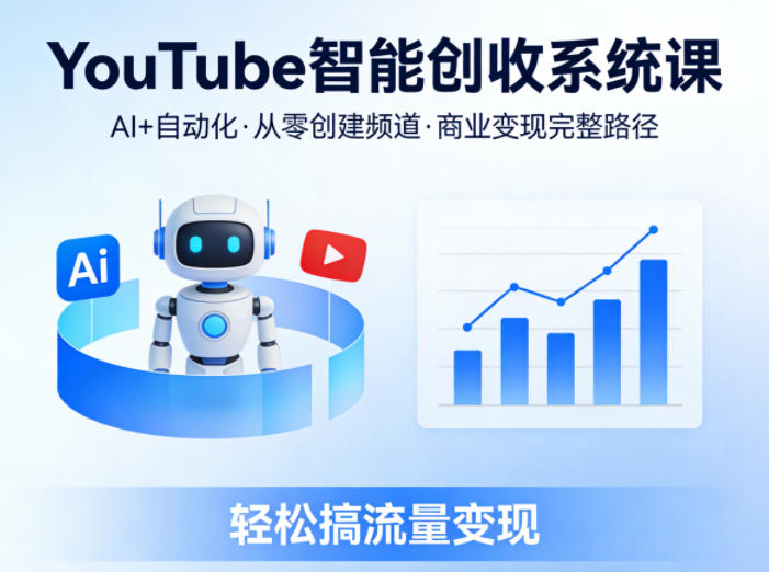 YouTube智能创收系统课，AI+自动化，从零创建YouTube频道并实现商业变现的完整路径，轻松搞流量变现-保成圈-山云人力,分享创业咨询_最新网络项目资源