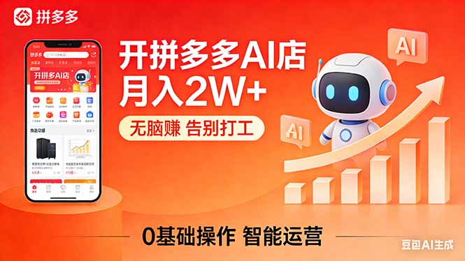 开一家拼多多AI店，月入2W+，无脑赚，告别打工，附SOP手册-保成圈-山云人力,分享创业咨询_最新网络项目资源