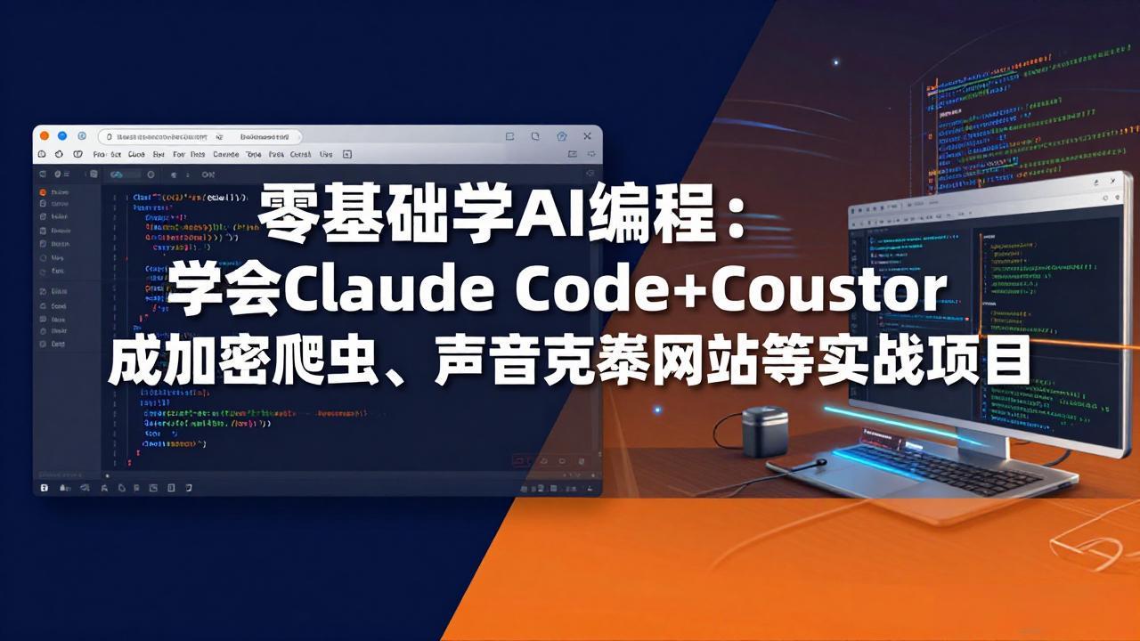 零基础学AI编程：学会Claude Code+Cursor完成加密爬虫、声音克隆网站等实战项目-保成圈-山云人力,分享创业咨询_最新网络项目资源