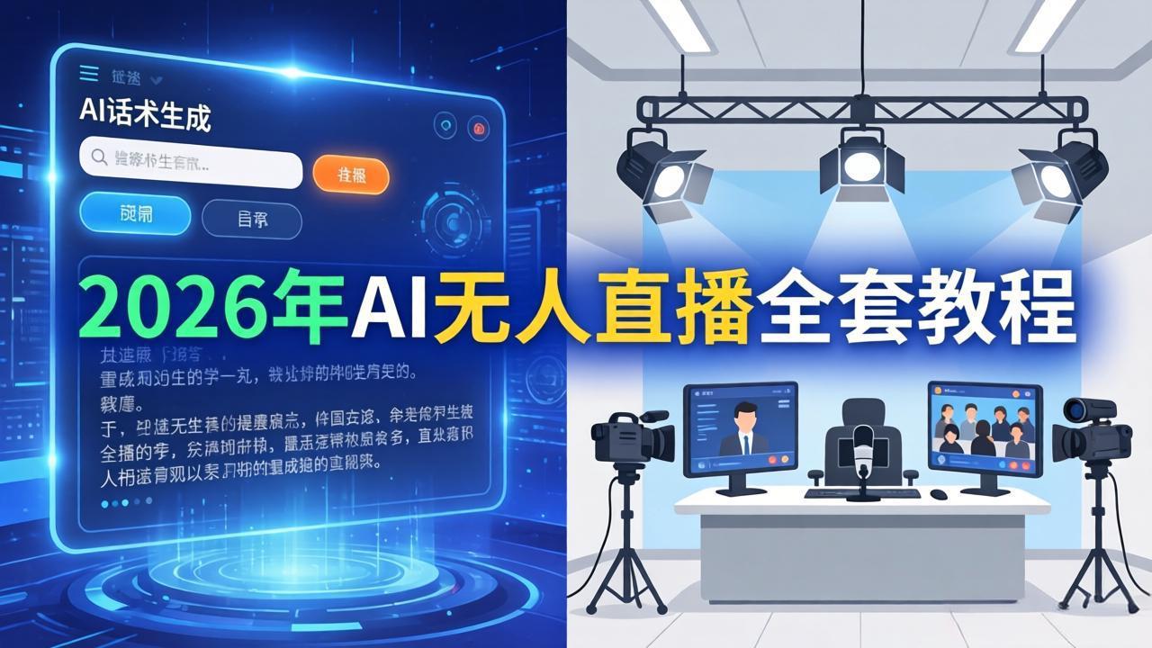 2026年AI无人直播全套教程：OBS安装+软件配置+直播间搭建+话术生成+一键开播实操-保成圈-山云人力,分享创业咨询_最新网络项目资源