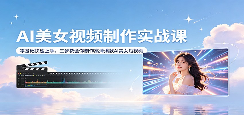 AI美女视频制作实战课：零基础快速上手，三步教会你制作高清爆款AI美女短视频-保成圈-山云人力,分享创业咨询_最新网络项目资源