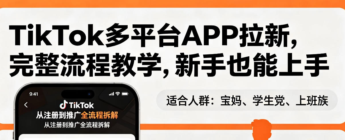 TikTok多平台APP拉新，完整流程教学，新手也能上手，轻松出海搞美金-保成圈-山云人力,分享创业咨询_最新网络项目资源