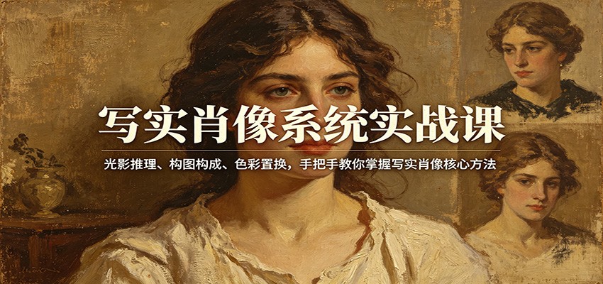 写实肖像系统实战课：光影推理、构图构成、色彩置换，手把手教你掌握写实肖像核心方法-保成圈-山云人力,分享创业咨询_最新网络项目资源