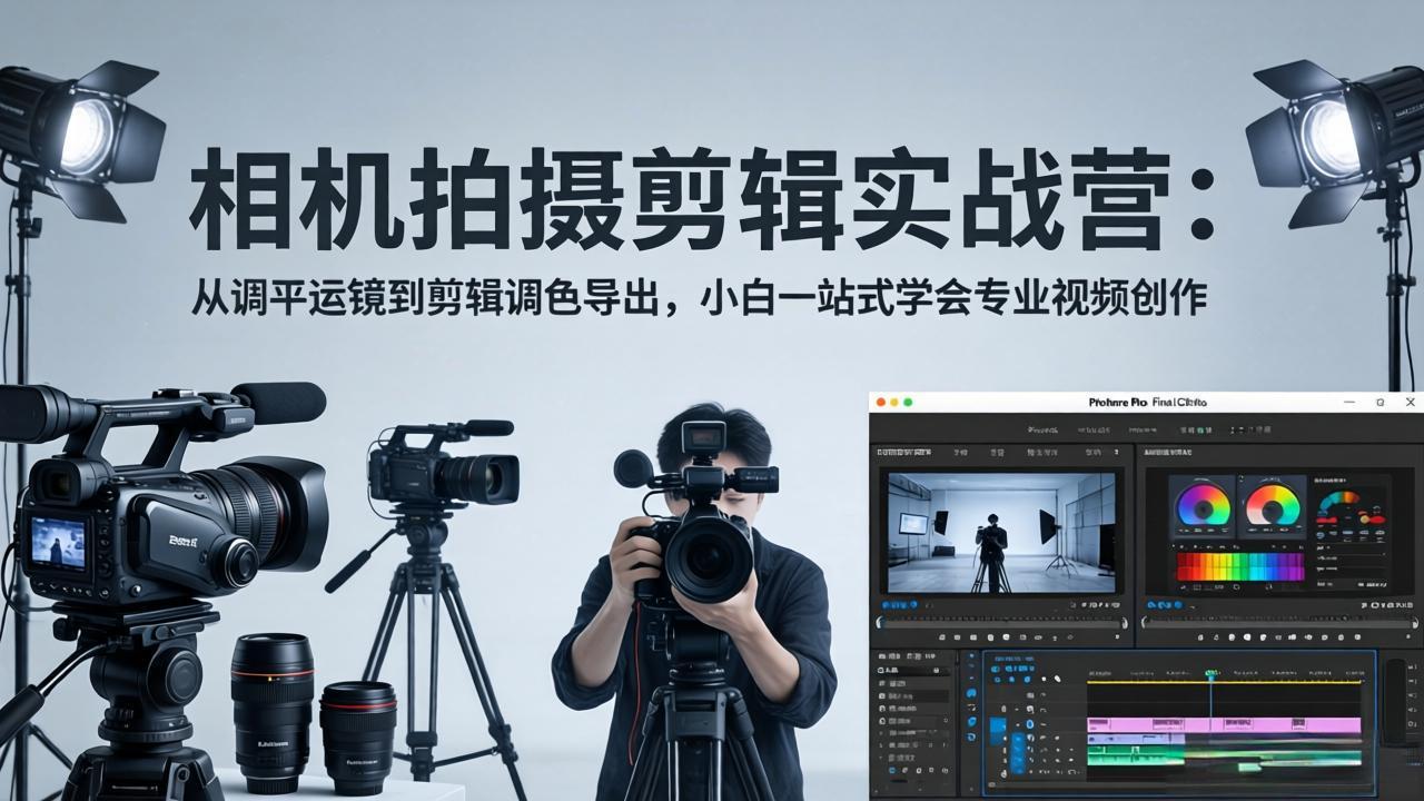 相机拍摄剪辑实战营：从调平运镜到剪辑调色导出，小白一站式学会专业视频创作-保成圈-山云人力,分享创业咨询_最新网络项目资源