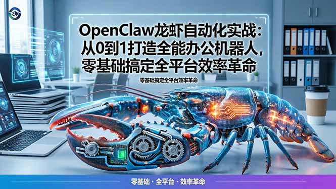 OpenClaw龙虾自动化实战：从0到1打造全能办公机器人，零基础搞定全平台效率革命-保成圈-山云人力,分享创业咨询_最新网络项目资源