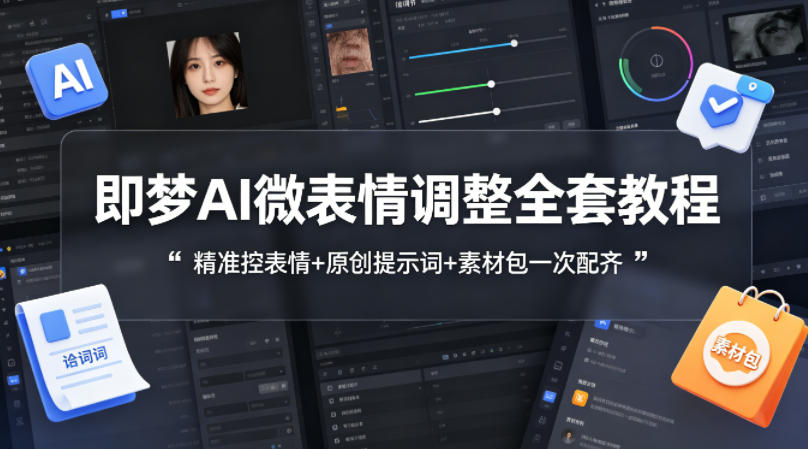 即梦AI微表情调整全套教程，精准控表情+原创提示词+素材包一次配齐-保成圈-山云人力,分享创业咨询_最新网络项目资源
