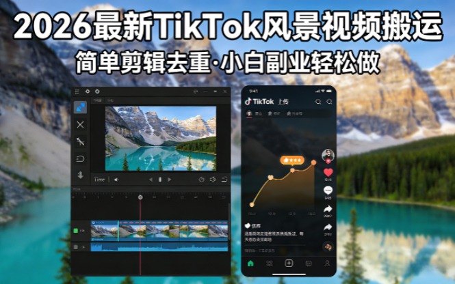 2026最新TikTok风景视频搬运简单剪辑去重小白副业月入 8000-保成圈-山云人力,分享创业咨询_最新网络项目资源