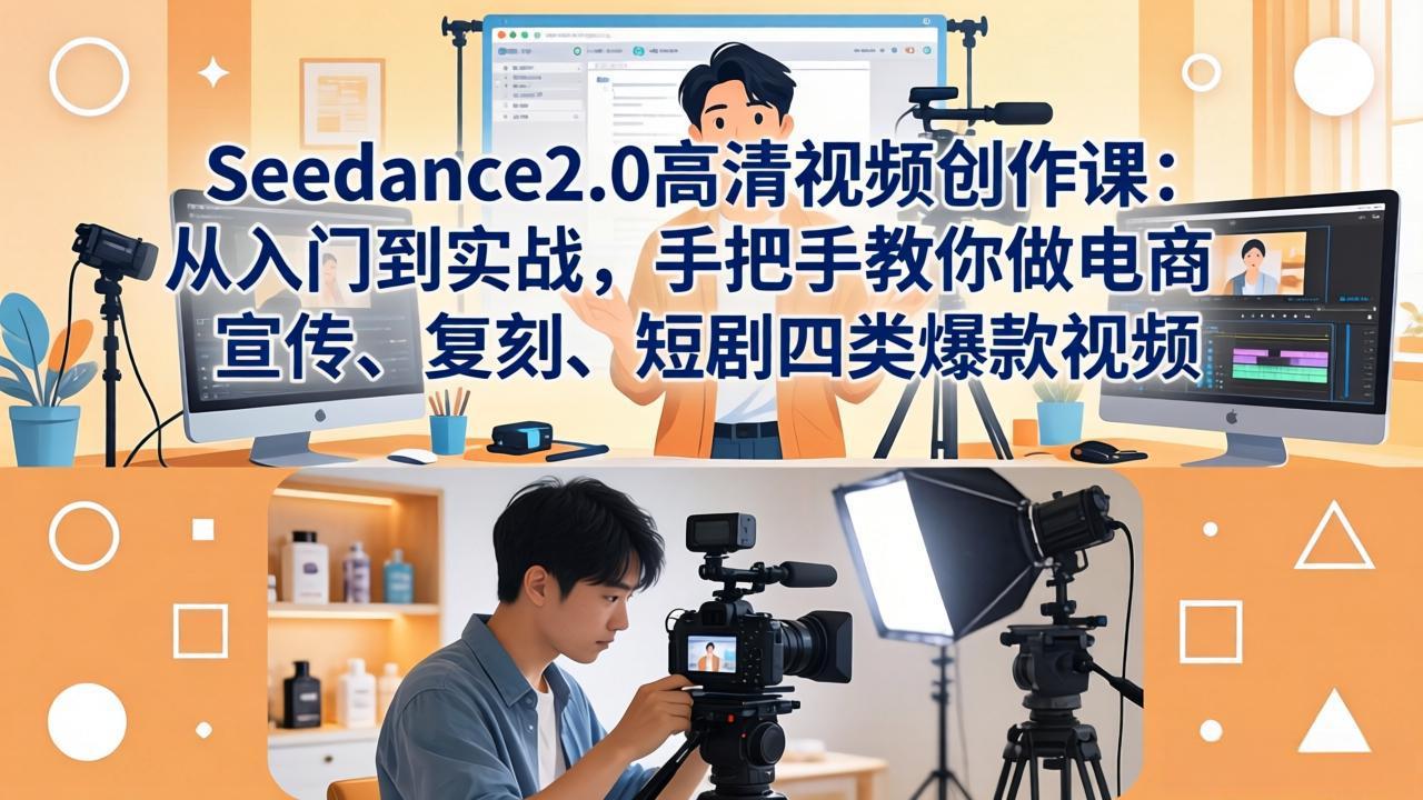Seedance2.0高清视频创作课：从入门到实战，手把手教你做电商、宣传、复刻、短剧四类爆款视频-保成圈-山云人力,分享创业咨询_最新网络项目资源