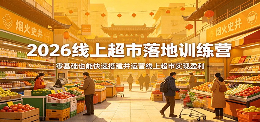 2026线上超市落地训练营，零基础也能快速搭建并运营线上超市实现盈利-保成圈-山云人力,分享创业咨询_最新网络项目资源