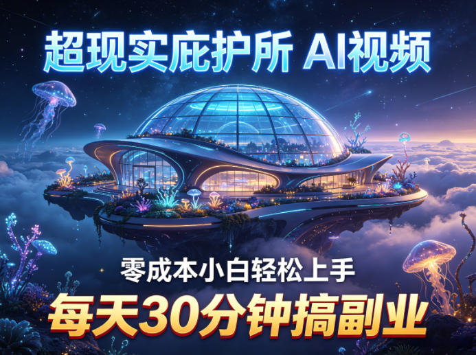 超现实庇护所AI视频项目拆解，零成本小白轻松上手，每天30分钟搞副业-保成圈-山云人力,分享创业咨询_最新网络项目资源