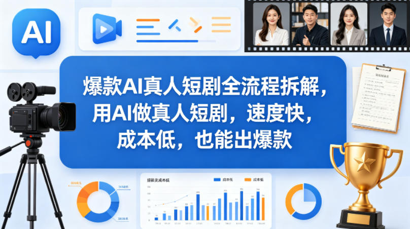 爆款AI真人短剧全流程拆解，用AI做真人短剧，速度快，成本低，也能出爆款-保成圈-山云人力,分享创业咨询_最新网络项目资源