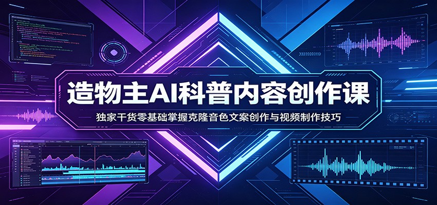 AI科普内容创作课：独家干货零基础掌握克隆音色文案创作与视频制作技巧-保成圈-山云人力,分享创业咨询_最新网络项目资源