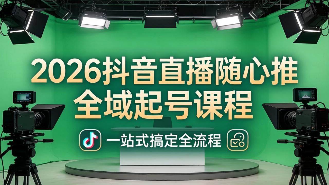 2026抖音直播随心推全域起号课程：一站式搞定直播起号、稳号、放量全流程(更新4月-保成圈-山云人力,分享创业咨询_最新网络项目资源