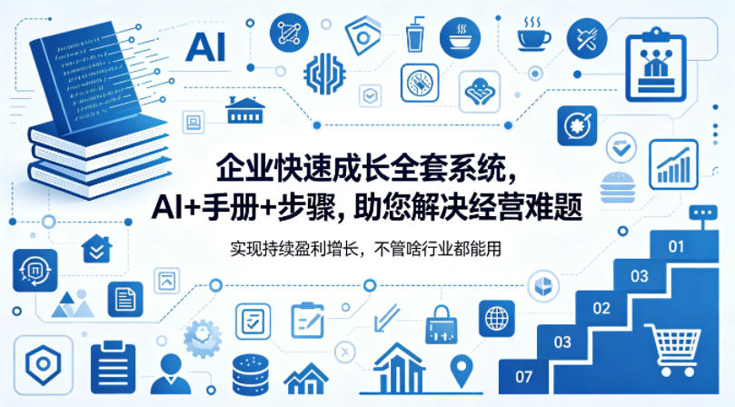 企业快速成长全套系统，AI+手册+步骤，助您解决经营难题，实现持续盈利增长，不管啥行业都能用-保成圈-山云人力,分享创业咨询_最新网络项目资源