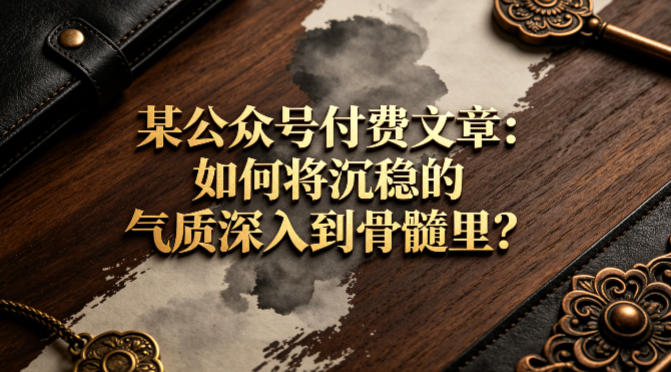 某公众号付费文章：如何将沉稳的气质深入到骨髓里？-保成圈-山云人力,分享创业咨询_最新网络项目资源