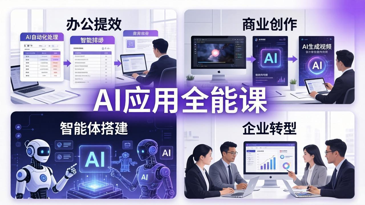 AIGC 应用师全能课-更新：办公提效、商业创作、智能体搭建、企业转型，一站式学会AI应用-保成圈-山云人力,分享创业咨询_最新网络项目资源