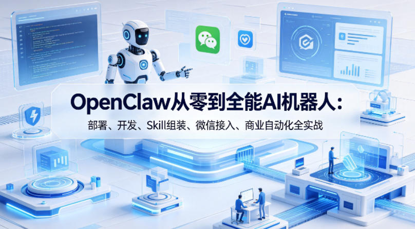OpenClaw从零到全能AI机器人：部署、开发、Skill组装、微信接入、商业自动化全实战-保成圈-山云人力,分享创业咨询_最新网络项目资源