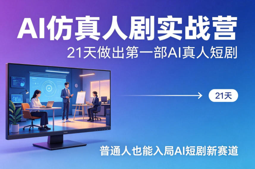 AI仿真人剧实战营，21天做出第一部AI真人短剧，普通人也能入局AI短剧新赛道(更新)-保成圈-山云人力,分享创业咨询_最新网络项目资源