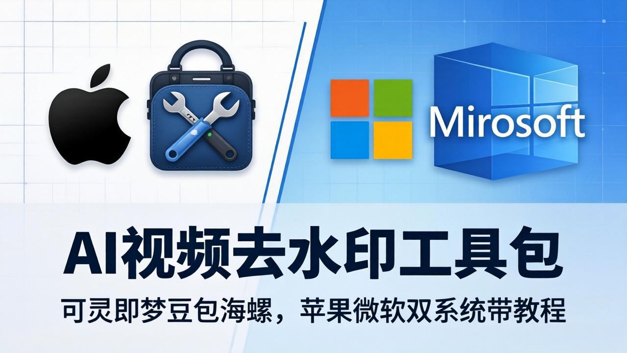 AI视频去水印工具包：可灵即梦豆包海螺，苹果微软双系统带教程-保成圈-山云人力,分享创业咨询_最新网络项目资源