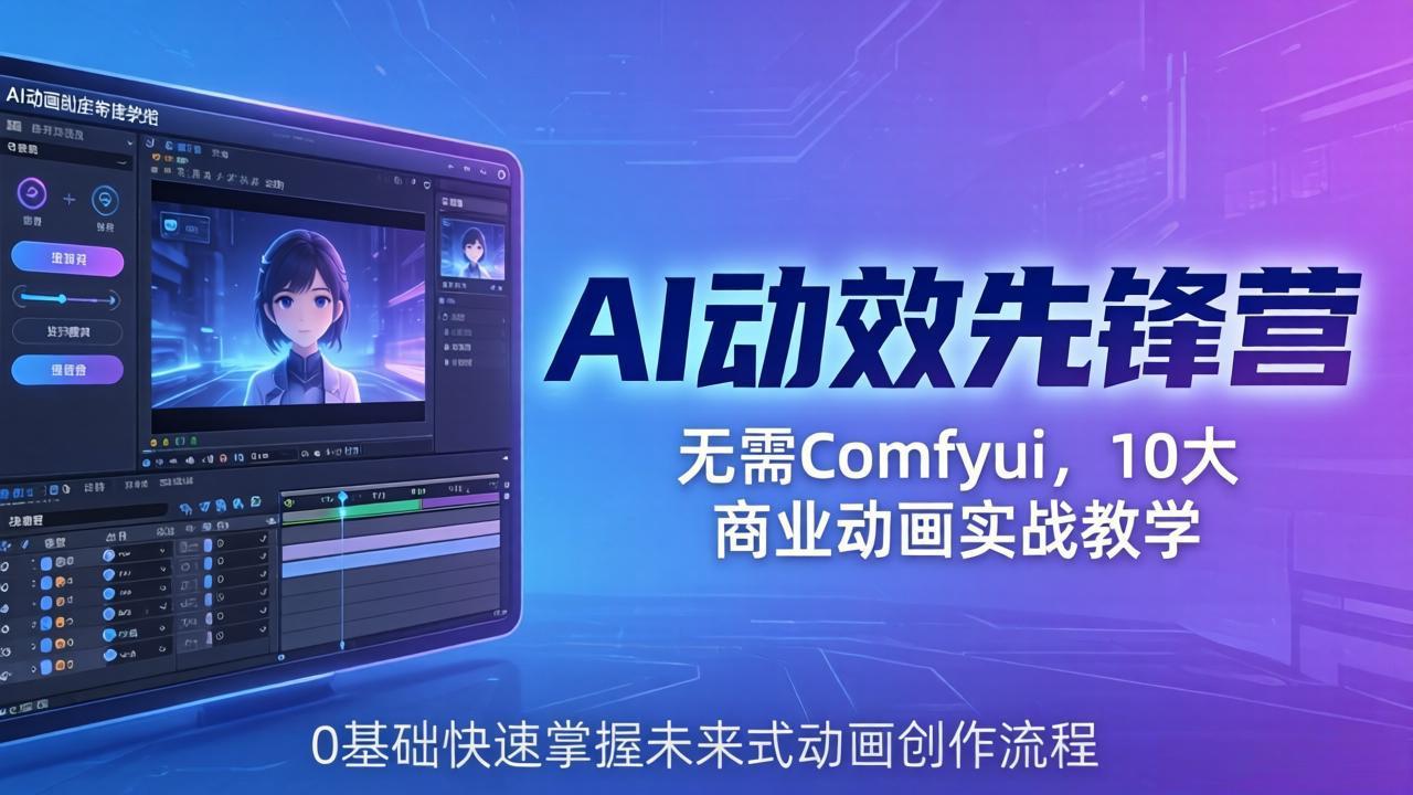 AI 动效先锋营：无需Comfyui，10大商业动画实战教学，0基础快速掌握未来式动画创作流程-保成圈-山云人力,分享创业咨询_最新网络项目资源