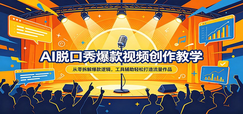 AI脱口秀爆款视频创作教学：从零拆解爆款逻辑，工具辅助轻松打造流量作品-保成圈-山云人力,分享创业咨询_最新网络项目资源