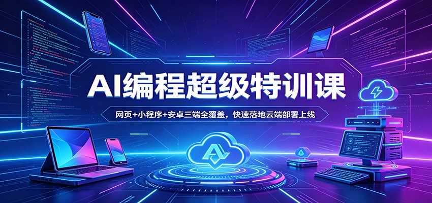 AI编程超级特训课：网页+小程序+安卓三端全覆盖，快速落地云端部署上线-保成圈-山云人力,分享创业咨询_最新网络项目资源