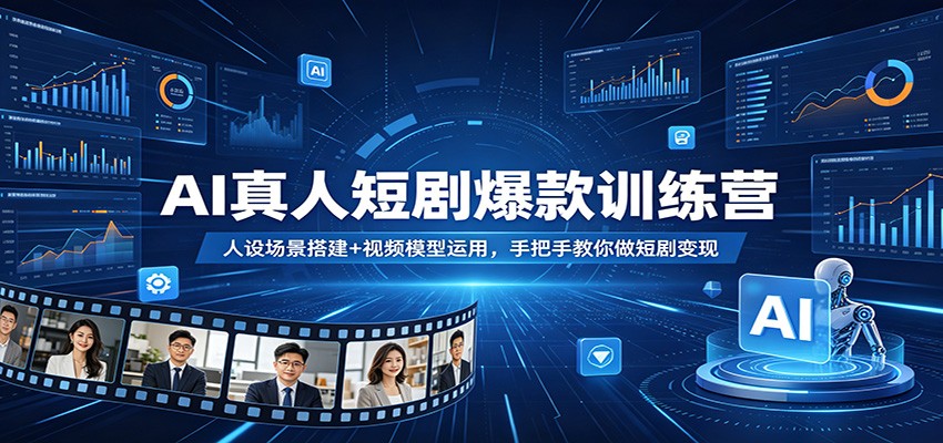 AI真人短剧爆款训练营：人设场景搭建+视频模型运用，手把手教你做短剧变现-保成圈-山云人力,分享创业咨询_最新网络项目资源